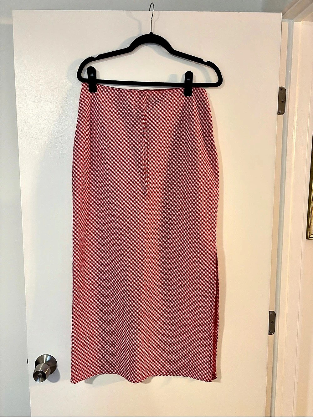 Wild Fable Women's Column Maxi Skirt - Wild Fable™ Red Gingham Red & White